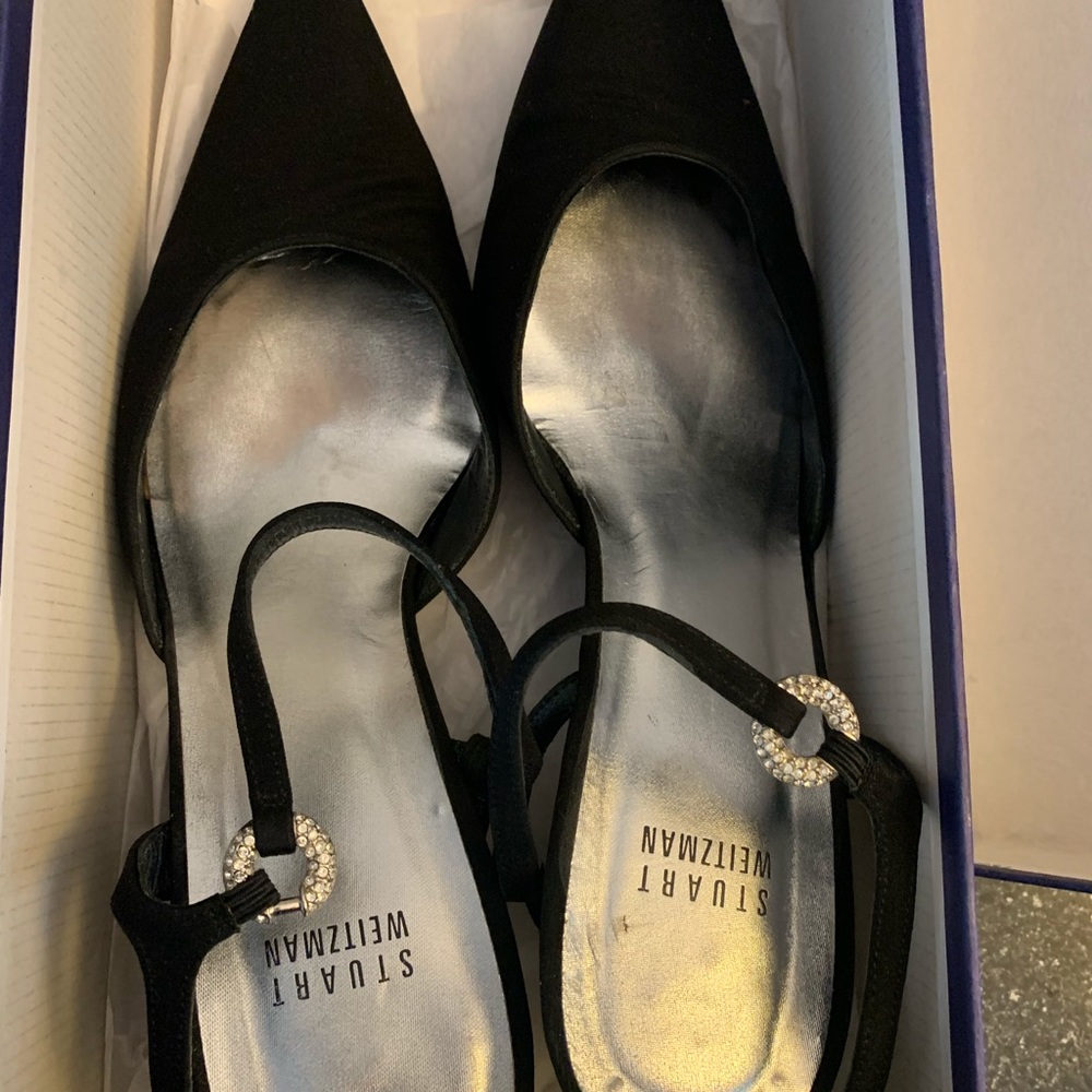 Stuart weitzman black evening heels